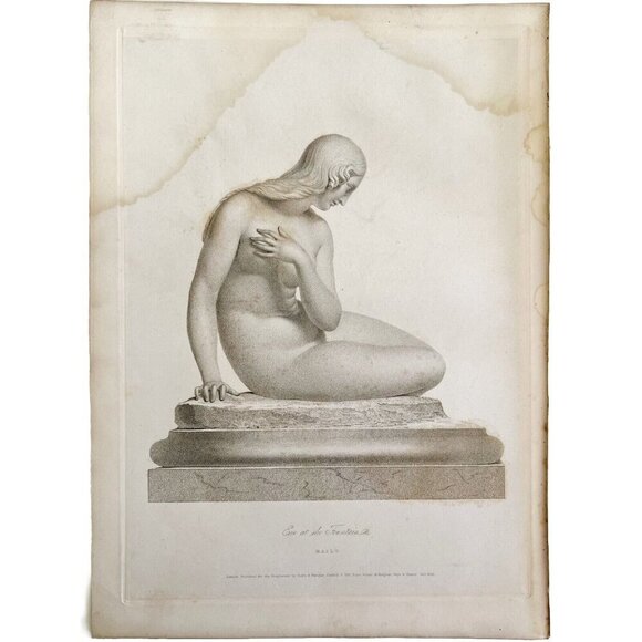 Eve At The Fountain 1834 Engraving Baily Victorian Religious Art DWBB3 - Picture 2 of 2